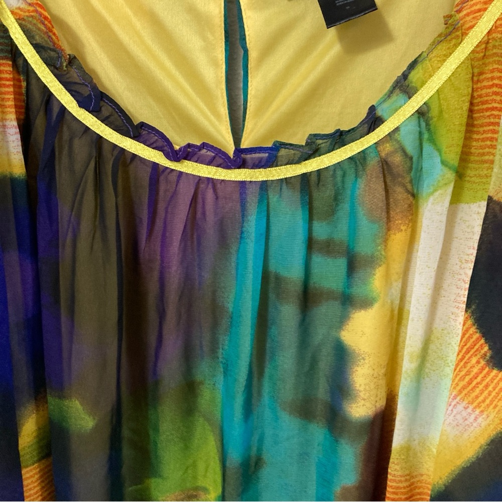 Ashley Stewart Women’s Dress Multicolor Bell Sleeveles Sz20 - Picture 7 of 15